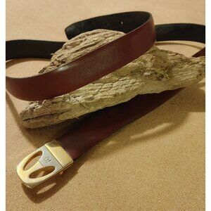 Pierre Cardin Reversible Black Brown 40 Belt Mens Vintage Logo Two Tone Buckle